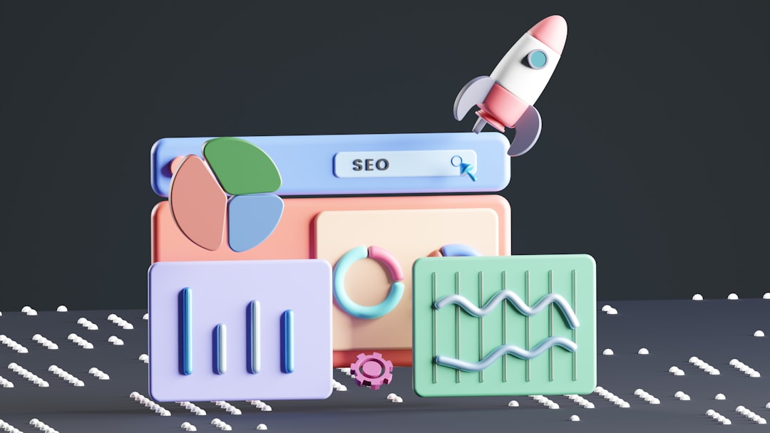 A smiling business owner, freed from marketing tasks, surrounded by icons representing SEO, social media, and digital advertising.