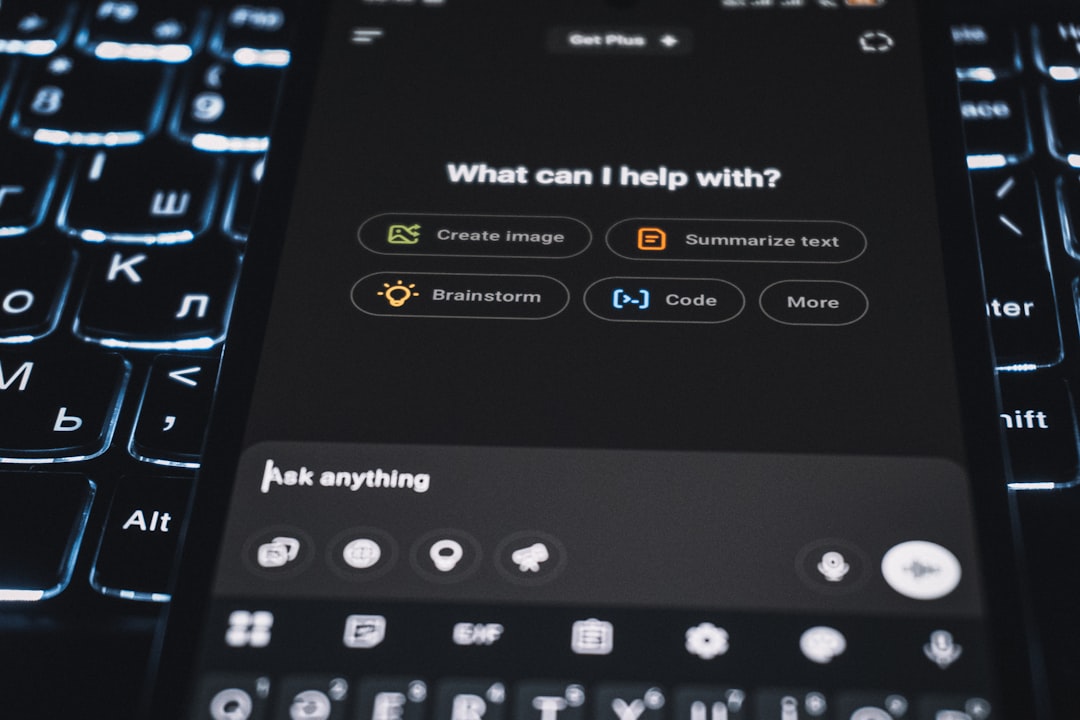 AI assistant interface on a smartphone displaying a local business citation, futuristic and modern illustration.