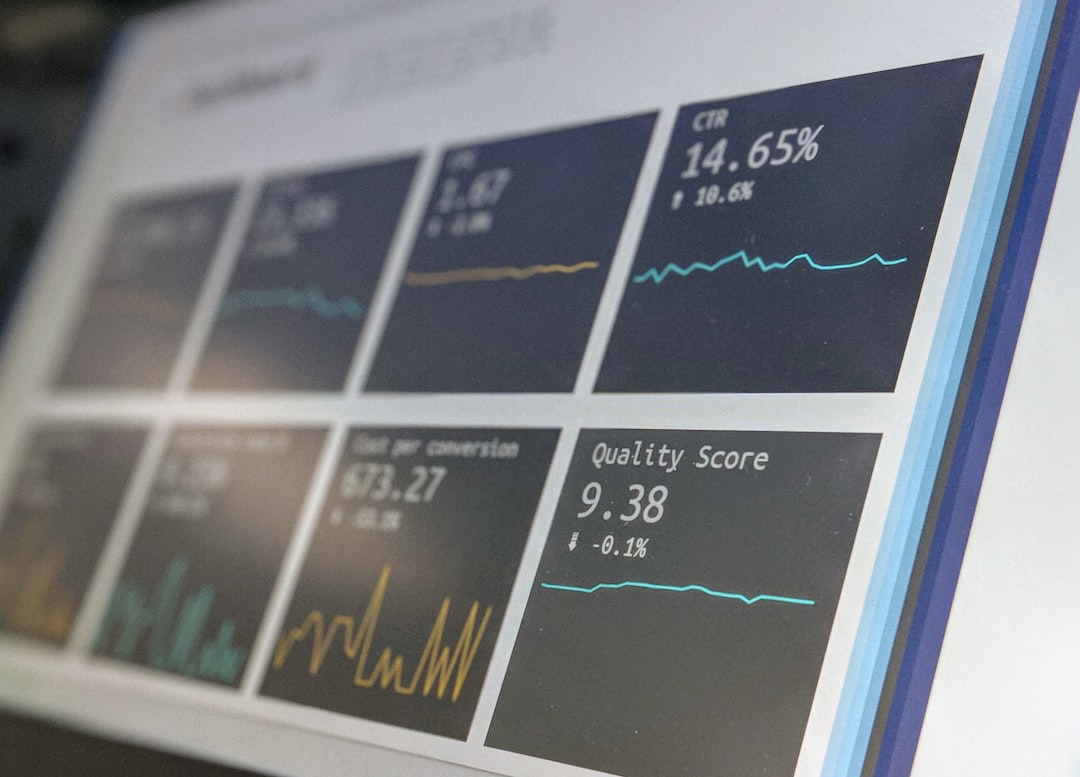 Computer screen showing an email campaign dashboard with performance statistics and growth charts.
