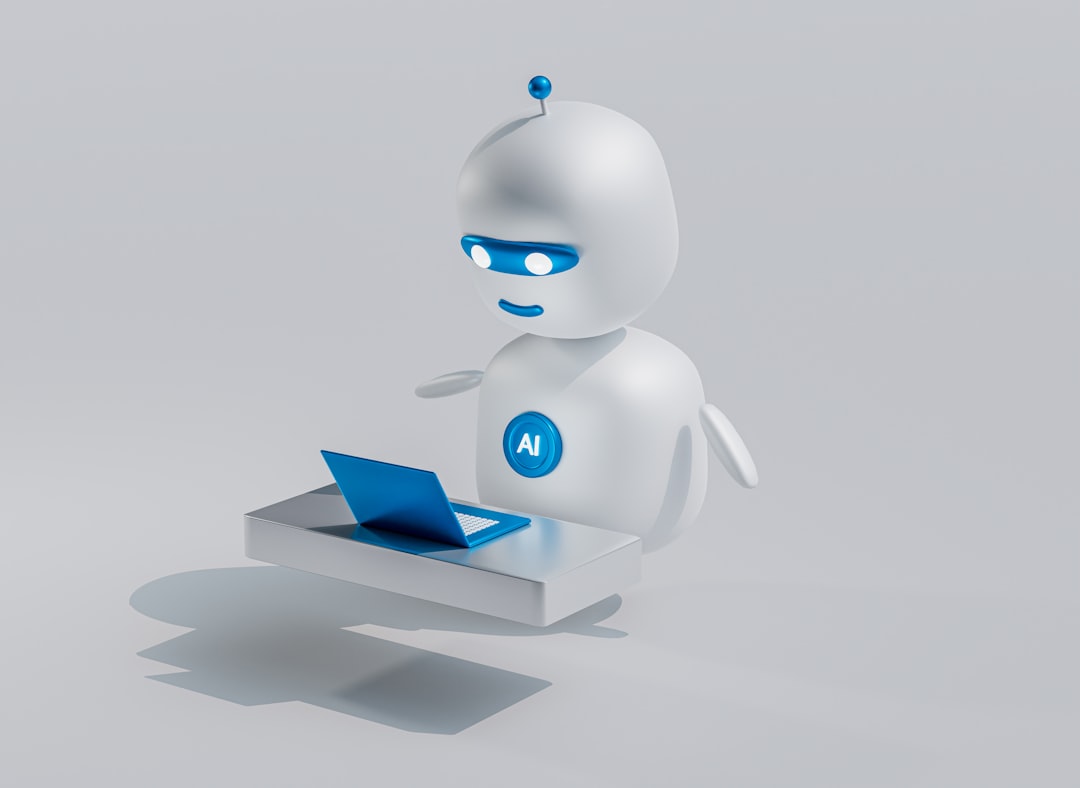 Futuristic AI assistant recommending a local business on a map, with blue and purple tones.